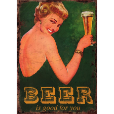 Retro-Gift kis táblakép Beer 17 cm x 12,5 cm grafika, keretezett kép