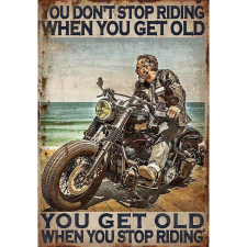 Retro-Gift nagy táblakép - Motorbike quote 27 cm x 39 cm grafika, keretezett kép