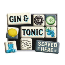 RETRO Gin & Tonic Served Here - Mágnes szett hűtőmágnes