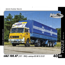 Retro járművek puzzle: Liaz 100.47 teherautó utánfutóval puzzle, kirakós