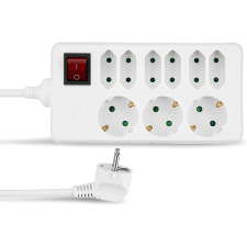 REV 00250101 250V Elosztó 9 aljzatos 1.4m - Fehér hosszabbító, elosztó