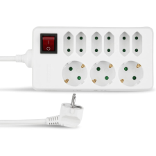 REV 00250101 250V Elosztó 9 aljzatos 1.4m - Fehér (00250101) hosszabbító, elosztó