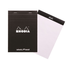 Rhodia Jegyzettömb Clairefontaine Rhodia 14.8x21 cm 80 lapos ponthálós fekete jegyzettömb