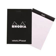 Rhodia Jegyzettömb Clairefontaine Rhodia 8.5x12 cm 80 lapos ponthálós fekete jegyzettömb