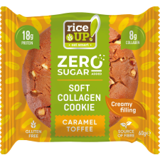 Rice Up Zero kollagén-fehérje gluténmentes karamell ízű keksz 60 g pékárú