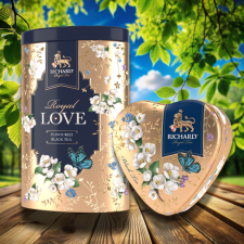 Richard Royal Love Szett, fémdobozos ízesített szálas fekete tea, 80+30g GOLD tea