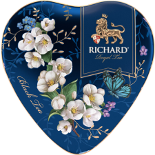 Richard Royal Szív, ízesített, szálas fekete tea fém dobozban, 30gr KÉK tea