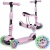 Ricokids 3in1 Háromkerekű Roller világítós kerekekkel - púderrózsaszín