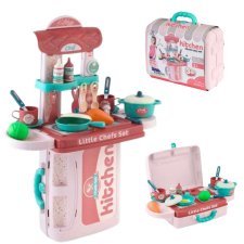 Ricokids Mini játékkonyha bőröndben - rózsaszín konyhakészlet