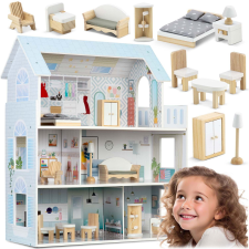 Ricokids Nagy fából készült babaház 3 szintes ricokids rk-878 babaház