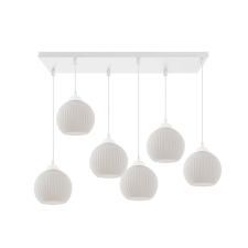  RIFFLE FEHÉR FÜGGŐLÁMPA 6 LAPOS FEHÉR ALAKÚ GÖMB E27 világítás