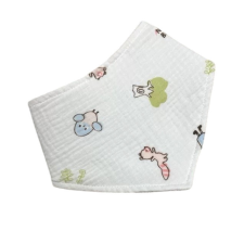 Rikidor Pamut 2in1 Háromszög Sál - Fehér/Kék Elefánt babasapka, sál