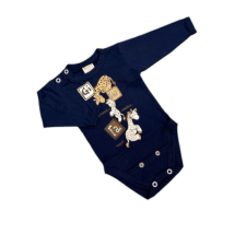 Rikidor Sötét Kék Zsiráfos Pamut 2 Méretes Hosszú Ujjú Body - 80 kombidressz, body