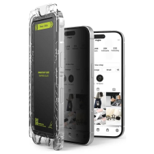 Ringke iPhone 15/ 16 Easy Slide betekintésgátló prémium edzett kijelzővédő 9H üvegfólia felhelyezési mobiltelefon kellék