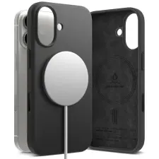Ringke Magnetic MagSafe iPhone 17 szilikon hátlap tok - fekete tok és táska