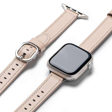 Ringke Szíj Apple Watch SE 40mm-hez - Ringke Leather One Slim - Cozy Pink okosóra kellék