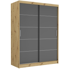  RIVANO IV. Tolóajtós gardróbszekrény 150x200x60 - artisan, antracit bútor