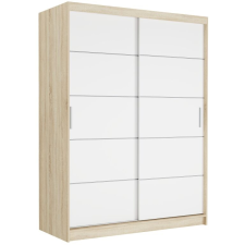  RIVANO IV. Tolóajtós gardróbszekrény 150x200x60 - sonoma, fehér bútor