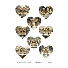  Rizspapír - éneklő kislányok, nyolc sziv dekorációs kellék