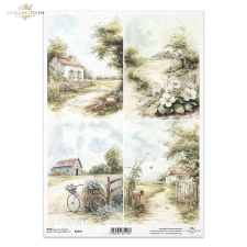  Rizspapír - falusi idill dekorációs kellék