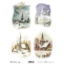  Rizspapír - havas templomok dekorációs kellék