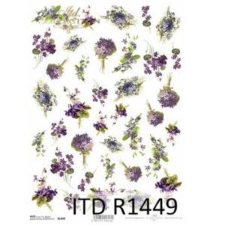  Rizspapír - ibolyacsokrok dekorációs kellék