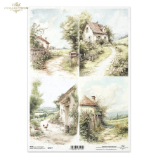  Rizspapír - idilli táj dekorációs kellék