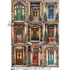  Rizspapir - karácsonyi ajtók, 9 kép dekorációs kellék