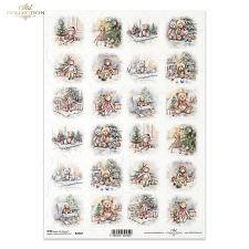  Rizspapír, karácsonyi macik és babák dekorációs kellék