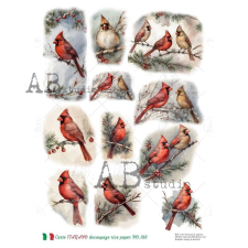  Rizspapir - kardinális pintyek dekorációs kellék