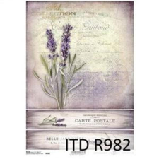  Rizspapír - levendula dekorációs kellék