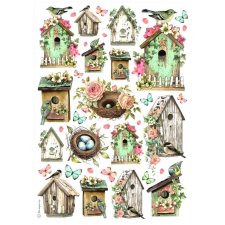  Rizspapír - madárfészkek dekorációs kellék