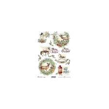 Rizspapír - Merry Christmas dekorációs kellék