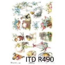  Rizspapír - nefelejcs dekorációs kellék