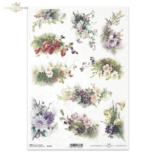  Rizspapír - nyári virágcsokrok dekorációs kellék