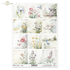  Rizspapír - nyári virágok dekorációs kellék