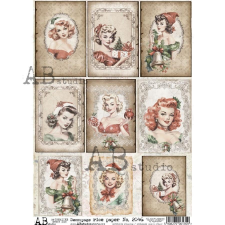  Rizspapir - retro karácsony dekorációs kellék