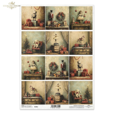  Rizspapír - retro karácsony dekorációs kellék