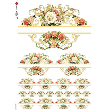  Rizspapír - rózsák több méretben dekorációs kellék