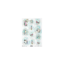  Rizspapír - shabby chic madarak dekorációs kellék