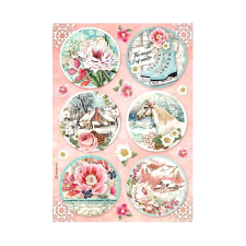  Rizspapir - Sweet winter rounds dekorációs kellék