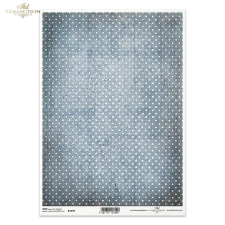  Rizspapír - Vintage kék pöttyös dekorációs kellék