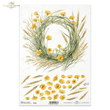  Rizspapír - virágkoszorú dekorációs kellék