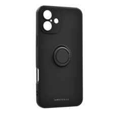 ROAR Amber szilikon hátlap kitámasztó gyűrűvel iPhone 16 fekete tok és táska