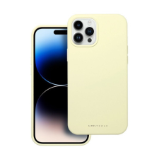 ROAR Apple iPhone 12 Pro Max prémium szilikon tok velúr béléssel, világossárga tok és táska