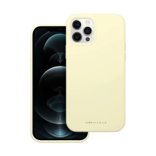 ROAR Apple iPhone 12 Pro prémium szilikon tok velúr béléssel világossárga tok és táska