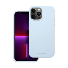 ROAR Apple iPhone 13 Pro Max prémium szilikon tok velúr béléssel, világoskék tok és táska