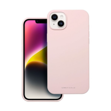 ROAR Apple iPhone 14 Plus prémium szilikon tok velúr béléssel, világos rózsaszín tok és táska