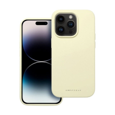 Roar Apple iPhone 14 Pro prémium szilikon tok velúr béléssel, világossárga tok és táska