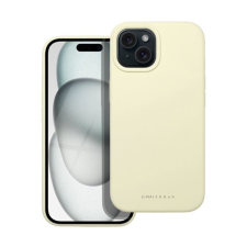 ROAR Apple iPhone 15 prémium szilikon tok velúr béléssel, világossárga tok és táska